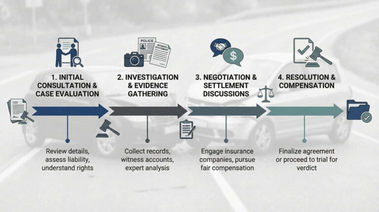 a timeline flow chart of what to do after a car accident