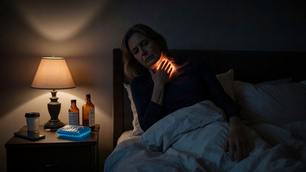 Crash survivor awake at night with neck pain weeks after a Tesla car accident
